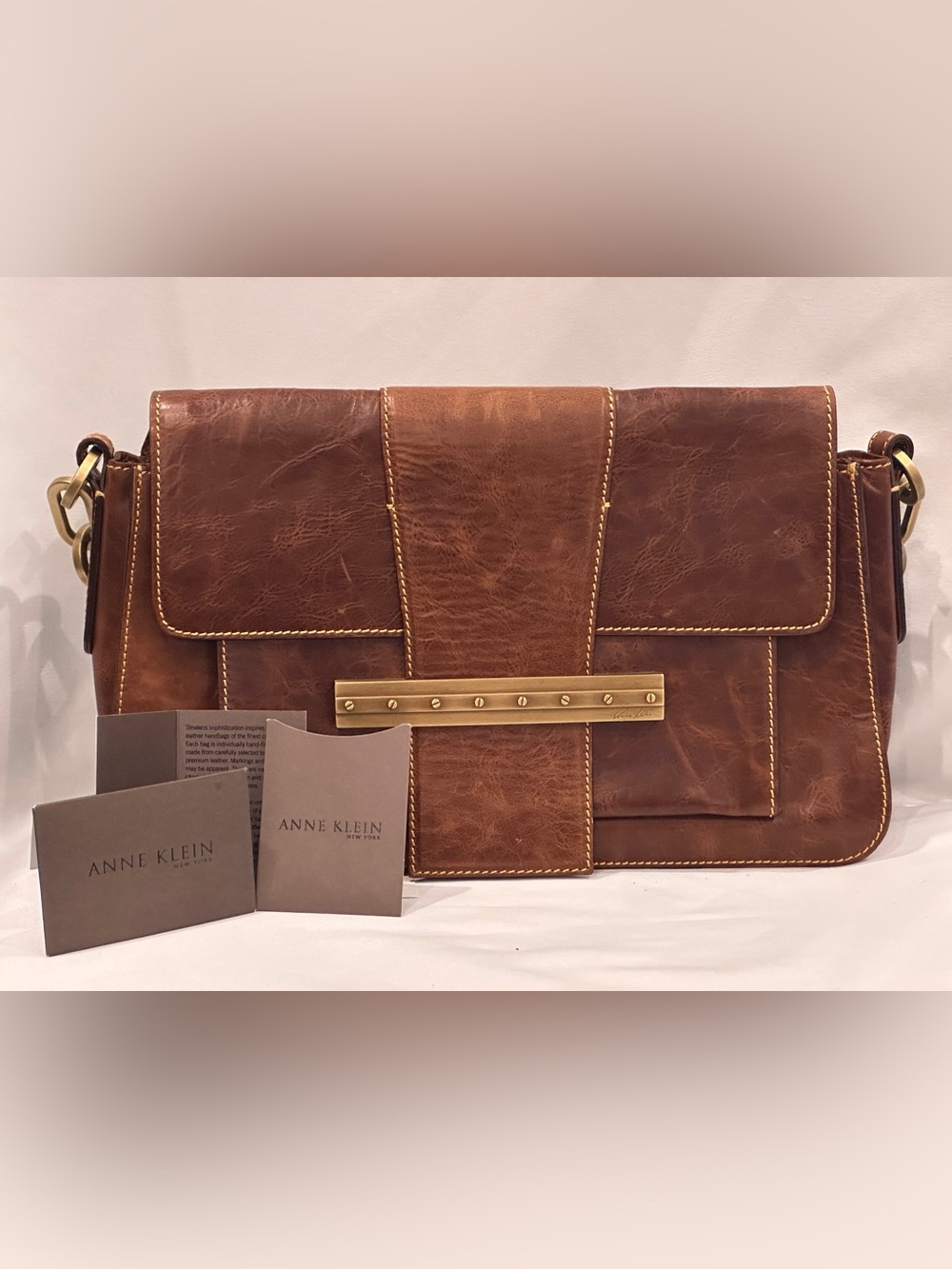 RARE Vintage Anne Klein New York Genuine Leather Shoulder Bag – New/Unused
